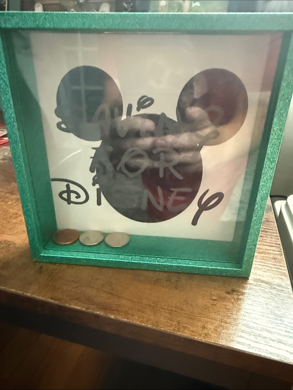 Disney Teal Green Mickey Shadow Box